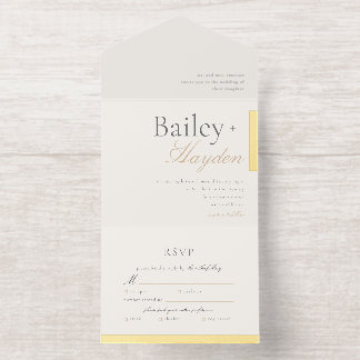 Minimalism Foil Block Wedding オールインワン招待状