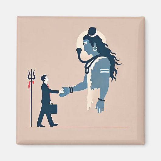  minimalism image of an ordinary person greeting g マグネット (正面)
