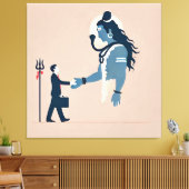 minimalism image of an ordinary person greeting go キャンバスプリント (インサイチュ (リビング))