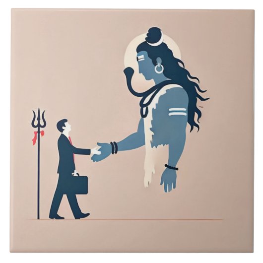 minimalism image of an ordinary person greeting go タイル (正面)