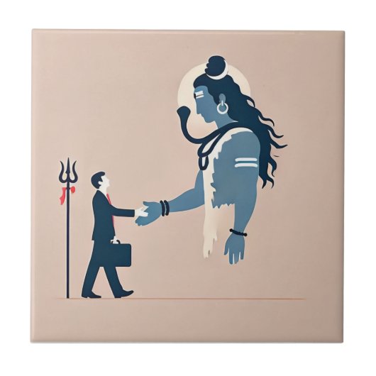 minimalism image of an ordinary person greeting go タイル (正面)