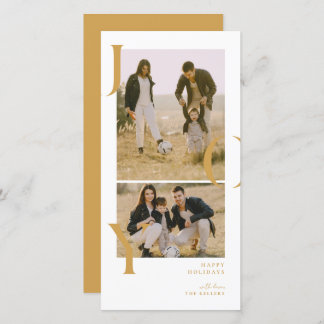 Minimalism Joy 2 photo collage holiday photo card シーズンカード