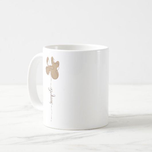 Minimalism Simple Flower Mug コーヒーマグカップ (正面左)