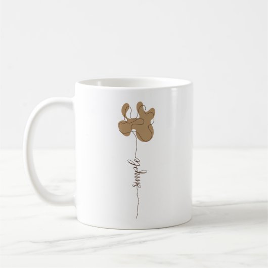 Minimalism Simple Flower Mug コーヒーマグカップ (左)