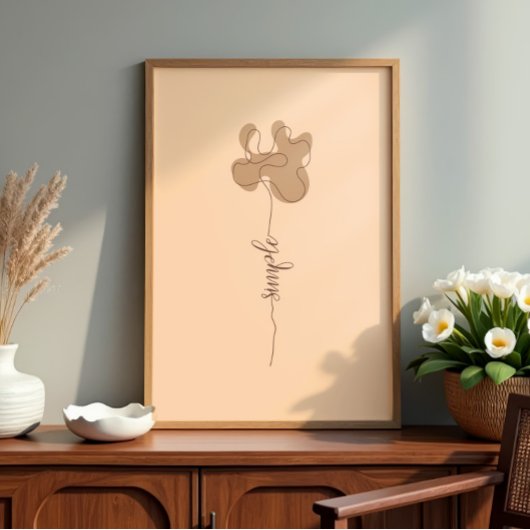 Minimalism Simple Flower Wall Art ポスター