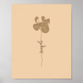 Minimalism Simple Flower Wall Art ポスター (正面)