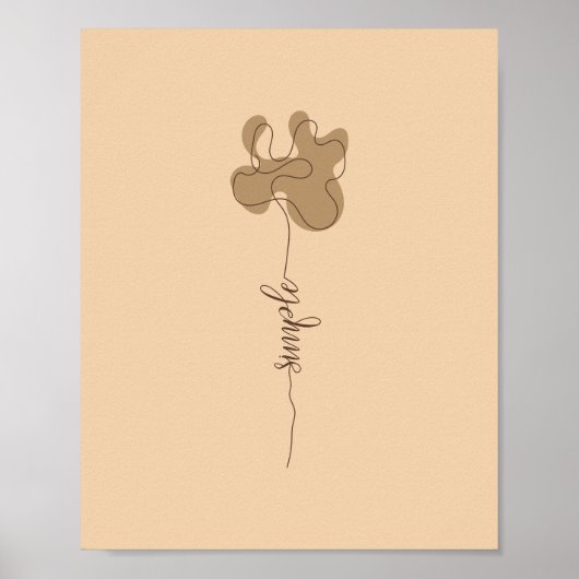 Minimalism Simple Flower Wall Art ポスター (正面)