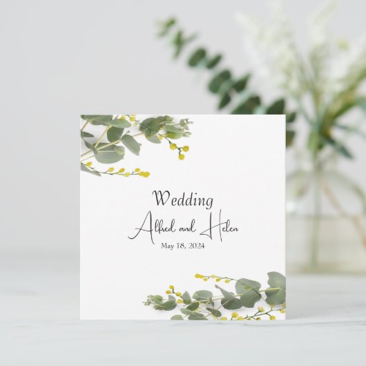 Minimalismo de flores de mimosa 招待状 (スタンド正面)