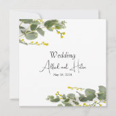 Minimalismo de flores de mimosa 招待状 (正面)