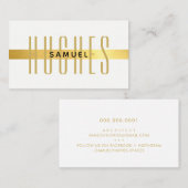 MINIMALISTシンプル名男らし黒とフェイク金ゴールド 名刺 (正面/裏面)