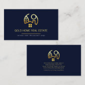 Minimalistシンプル金ゴールドLineプロパティ 名刺 (正面/裏面)