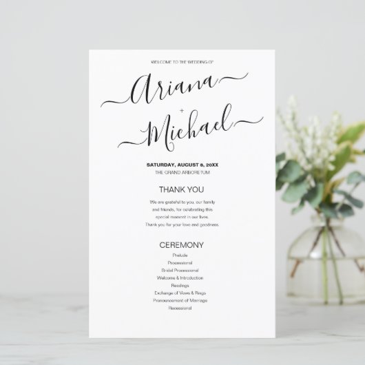 Minimalist白黒結婚の名前Script Pr (スタンド正面)