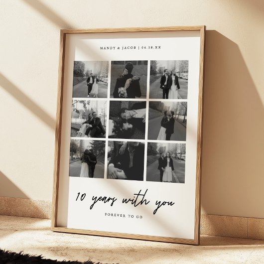 Minimalist 10-Year Anniversary Couple Photos ポスター