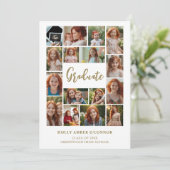 Minimalist 16 Photos Time Life Graduate Collage 招待状 (スタンド正面)