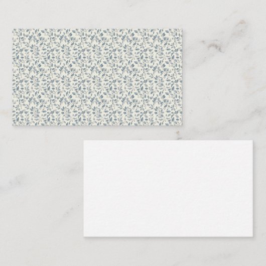 Minimalist 1940s Eucalyptus Slate Blue Sprig 名刺 (正面/裏面)