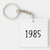 Minimalist 1985 Birthday Year Acrylic Keychain キーホルダー (正面)