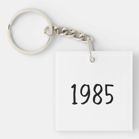 Minimalist 1985 Birthday Year Acrylic Keychain キーホルダー (正面)
