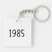Minimalist 1985 Birthday Year Acrylic Keychain キーホルダー (裏面)