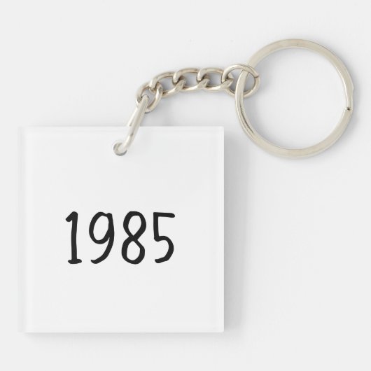 Minimalist 1985 Birthday Year Acrylic Keychain キーホルダー (裏面)