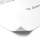 Minimalist-1 B&W Wedding 6 Tables Seating Chart ポスター (角)