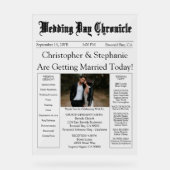 Minimalist 1 Photo Elegant Script Wedding Program アクリルサイン (正面)