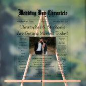 Minimalist 1 Photo Elegant Script Wedding Program アクリルサイン (ニュートラル)