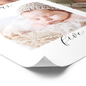 Minimalist 1st Birthday Milestone Photo Collage ポスター (角)