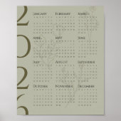 Minimalist 2026 Calendar Poster ポスター (正面)