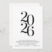 Minimalist 2026 Graduation Party Invitation 招待状 (正面/裏面)