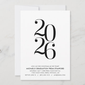 Minimalist 2026 Graduation Party Invitation 招待状