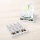 Minimalist 2026 Multi Photo Calendar  Keepsake ガラスコースター (アングル)