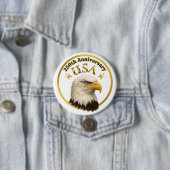 Minimalist 250th Anniversary of the USA Bald Eagle 缶バッジ (インサイチュ)