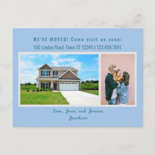 Minimalist 2 Photos We Moved Moving Announcement ポストカード (正面)