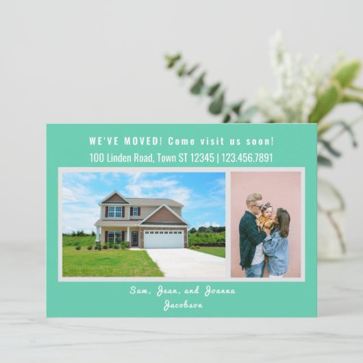 Minimalist 2 Photos We Moved Moving Announcement 案内状 (スタンド正面)