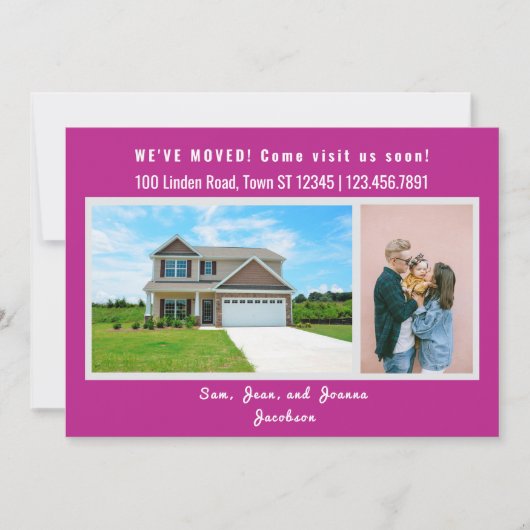 Minimalist 2 Photos We Moved Moving Announcement 案内状 (正面)