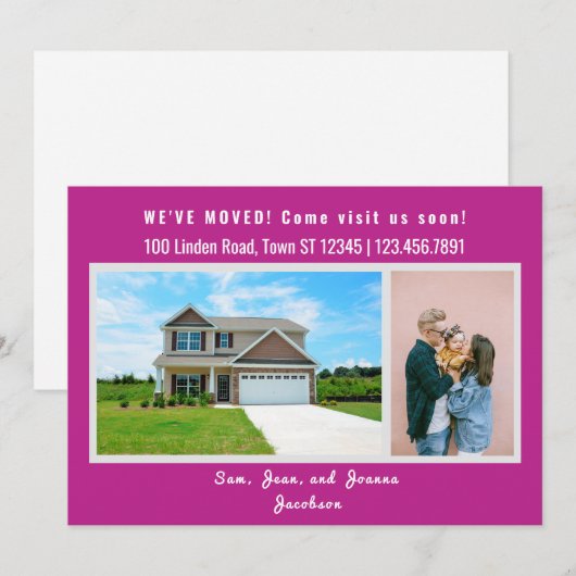 Minimalist 2 Photos We Moved Moving Announcement 案内状 (正面/裏面)