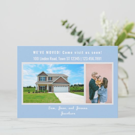 Minimalist 2 Photos We Moved Moving Announcement 案内状 (スタンド正面)