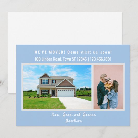 Minimalist 2 Photos We Moved Moving Announcement 案内状 (正面/裏面)