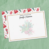 Minimalist 3.5x5-in Illustrated Christmas Elements ノートカード