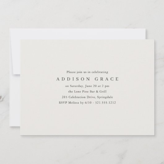 Minimalist 3 Photo Graduation Announcement Invite 案内状 (裏面)