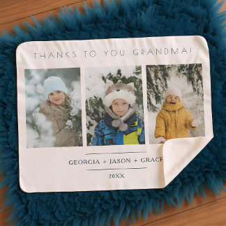 Minimalist 3 Photos Collage Keepsake for Family シェルパブランケット