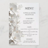 Minimalist 3D White Floral  Luxury Elegant Wedding メニュー (正面)