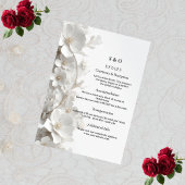 Minimalist 3D White Floral Modern Luxury Wedding エンクロージャーカード