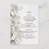 Minimalist 3D White Floral Modern Luxury Wedding エンクロージャーカード (正面)