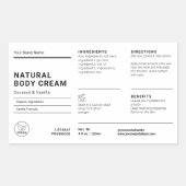 Minimalist 4 OZ Body Lotion Bottle Wrapper Label 長方形シール (正面)