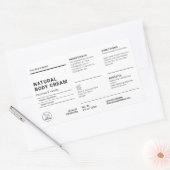 Minimalist 4 OZ Body Lotion Bottle Wrapper Label 長方形シール (封筒)