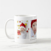 Minimalist 4 Photos Baby Name and Year コーヒーマグカップ (左)