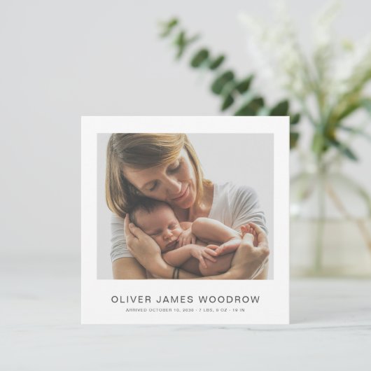 Minimalist 4 Photos Collage Birth Announcement (スタンド正面)