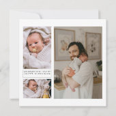 Minimalist 4 Photos Collage Birth Announcement (裏面)