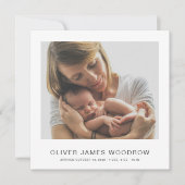 Minimalist 4 Photos Collage Birth Announcement (正面)